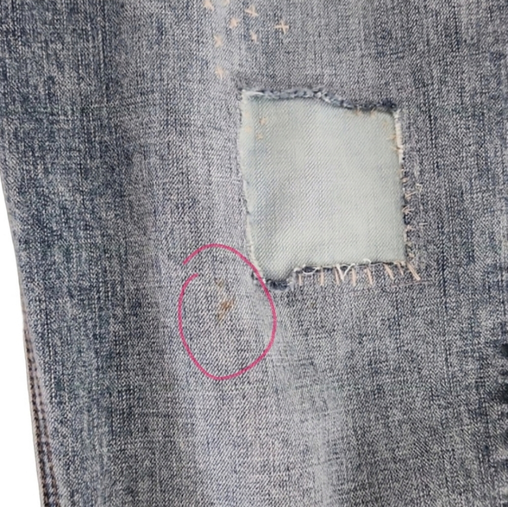 OLD NAVY Boyfriend Straight Ankle Cropped Jeans 36x25 Size 12 Ripped Distressed - Picture 9 of 16